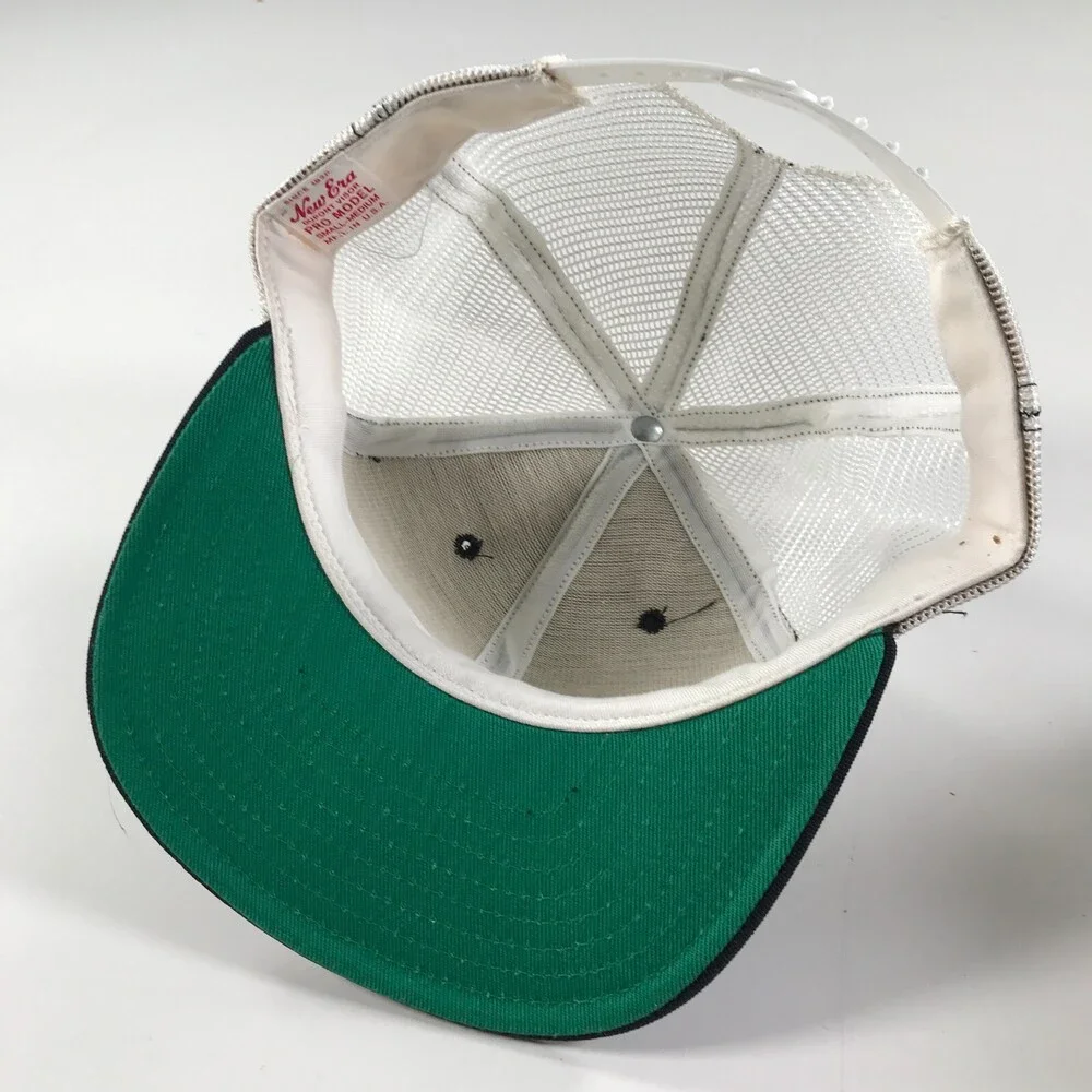 Vintage Navy Blue and White Trucker Hat Boys Youth Size Mesh New Era Pro Model